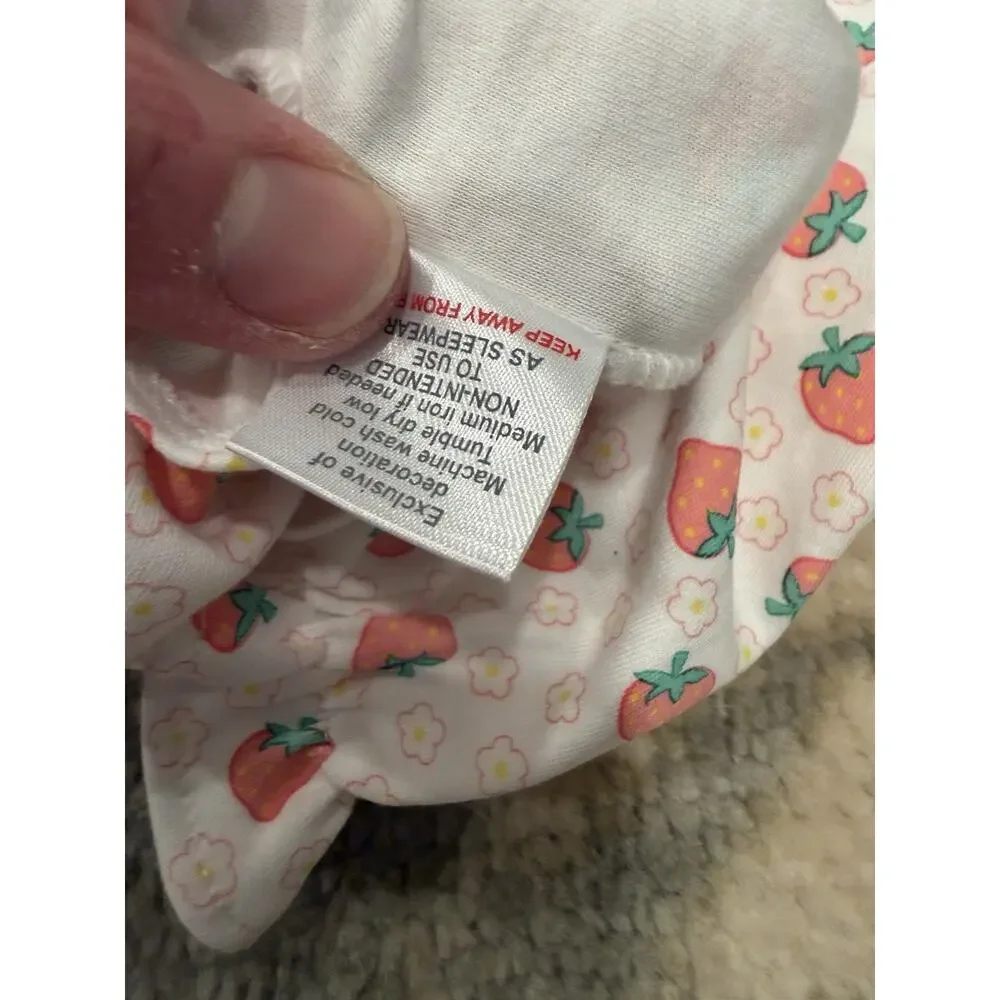 Baby Loren Sz 3-6 Baby Girl Smocked Strawberry Bubble 100% Pima Cotton NWT - Picture 12 of 12